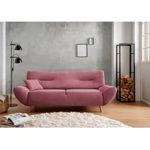 Home Affaire 3-Sitzer HOME AFFAIRE "Drago", schwarz (brombeere), B:205cm H:81cm T:90cm, 100% Polyester, Sofas, frei im Raum stellbar, inkl. 1 Zierkissen
