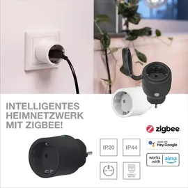 LEDVANCE SMART ZigBee Outdoor Plug, kompakte Außensteckdose mit Energieverbrauchskontrolle, macht konventionelle Geräte smart, steuerbar über Alexa, Google Home und andere Zigbee Gateways, 1er-Pack