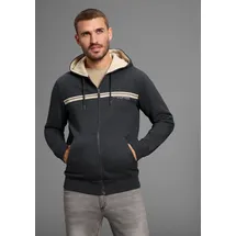 Bruno Banani Sweatjacke moderner Brustprint Gr. M (48/50), anthrazit melange, , 57805329-M