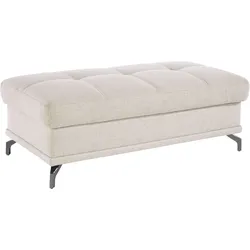 Polsterhocker PLACES OF STYLE "Costello", beige (natur), B:133cm H:47cm T:72cm, 100% Polyester, Samtoptik (100% Polyester), Hocker, passend zur Serie, edle Metallfüße
