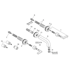 Hansgrohe Citterio 3-Loch Waschtischarmatur Brushed Black Chrome