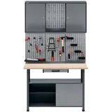 KÜPPER Werkbank-Spar-Set 3-Türig 204 x 120 x 60 cm Hellgrau-Anthrazitgrau
