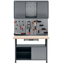 KÜPPER Werkbank-Spar-Set 3-Türig 204 x 120 x 60 cm Hellgrau-Anthrazitgrau