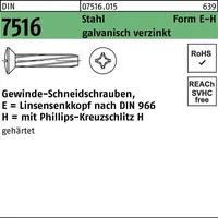 Industrial Quality Supplies DIN 7516 Form E LinsenSenkkopf-Gewindeschneidschraube VG