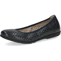 CAPRICE Damen Ballerinas aus Leder Bequem, Blau (Ocean Nappa), 38 EU