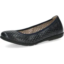 CAPRICE Damen Ballerinas aus Leder Bequem, Blau (Ocean Nappa), 38 EU