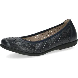 CAPRICE Damen Ballerinas aus Leder Bequem, Blau (Ocean Nappa), 38 EU