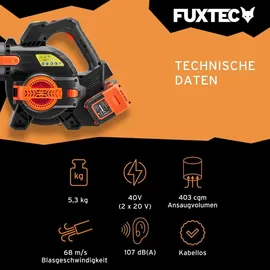 FUXTEC 40 Volt 2in1 Akku-laubbläser/-sauger, FX-E2LBS,