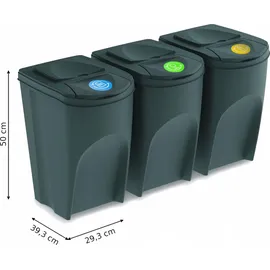 Prosperplast Sortibox Mülleimer 105 l Grau
