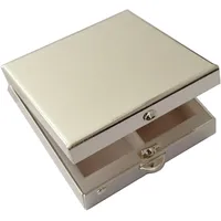 SILBERKANNE Pillendose 2-geteilt Versilbert – 4x4x1,5 cm – Premium Silver Plated Tablettendose für die Tasche – Edle Pillenbox mit Geschenkbox