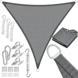 Kesser KESSER® Sonnensegel Sonnenschutz Windschutz HDPE Gewebe wasserabweisend & windabweisend 5-Fach quer vernäht robust | stabil Schattenspender... Garten Balkon Terrasse