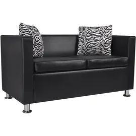 vidaXL 2-Sitzer-Sofa Kunstleder Schwarz