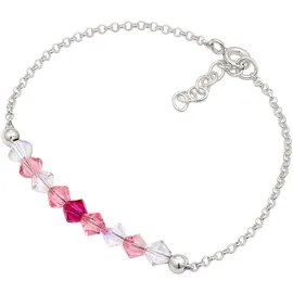 Elli Beads Armband Kinder Rosa mit Kristallen 925 Sterling Silber