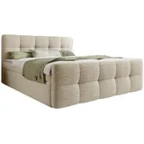 luxusbetten24 Boxspringbett Cozy Bouclé, ohne Topper beige 160 cm x 200 cm