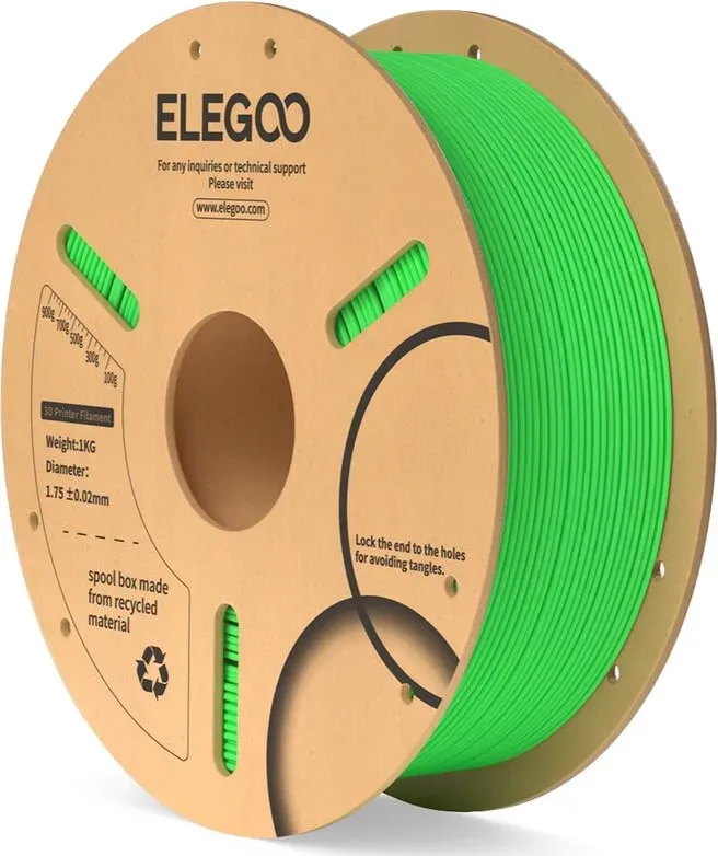 Elegoo PLA-Filament, 1 kg, Papierspule, Lichtgrün