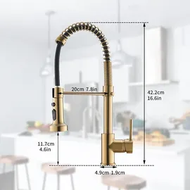 Timaco Gold Küchenarmatur Pull-Down-Sprühgerät