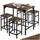 Tectake Bartisch-Set Edinburgh - Industrial Holz Beton Optik, 124x88.5x100 cm, Essen Trinken, Barausstattung