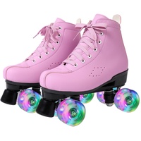 Rollschuhe für Kinder und Erwachsene, kelodo Klassische Rollschuhe für Frauen und Mädchen mit 8 Glänzend Rädern, ABEC-7 Kugellager komfortable PU Leder Roller-Skates, für innen und aussen