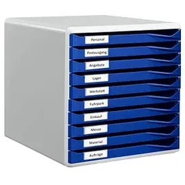Leitz Schubladenbox 28,5 x 35,5 x 29 cm 10-tlg. blau