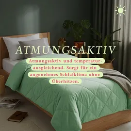BestLivings Bettdecke Mint, leichtes Steppbett, Mikrofaser, atmungsaktiv, ohne Bettbezug nutzbar Wärmeklasse 2, auch ideal für Reisen, Camping - Grün