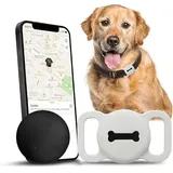 Lnicez Hunde-Tracker, Haustier Tracker mit Hundehalsband Tracker Halter, Hunde Tracker ohne monatliche Gebühren für Standortverfolgung, Arbeit mit Find My, Not GPS Tracker - Nur iOS