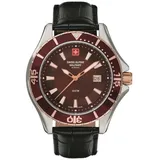 Swiss Alpine Military Herren Uhr Analog Quarz 7040.1556SAM Leder