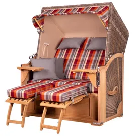 Mr. Deko bene living Strandkorb Komplettset Schaalsee Teak PE grau Modell 584