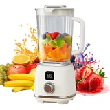 Smoothie Maker, 600 ml Tragbarer Mini Mixer Smoothie Maker to go mit 10 Rostfreien Klingen& Digitalanzeige, Smoothie Standmixer, Portabler Elektrischer Saftpresse für Smoothies und Shakes
