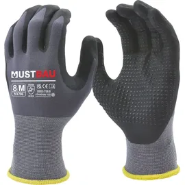 mustbau Arbeitshandschuhe 6 Pack, Abriebfest Gartenhandschuhe Montagehandschuhe,Größe:L