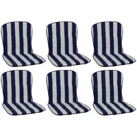 BEO Sitzauflage Niedriglehner Mono 6er-Set Blau-Weiß gestreift