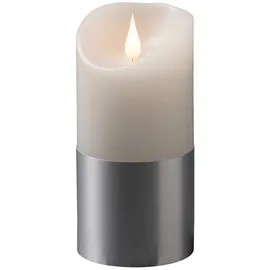 Konstsmide LED Echtwachskerze 15,5 cm weiß/silber 