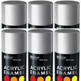6x400ml Acryl Sprühfarbe Lackspray Spraydose Graffiti Sprühlack Silber RAL 9006