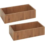 Wenko Aufbewahrungsbox Mera, 2er Set, aus geräuchertem Bambus