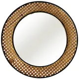 Mojawo Runder Wandspiegel Gold Schwarz-m66285-rund