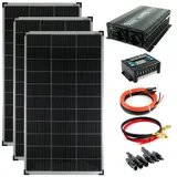 Solartronics Komplettset 3x140 Watt Solarmodul 1500 Watt Wandler Laderegler Photovoltaik PV