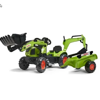 Falk Baggerlader Claas mit Baggerarm und Anhänger (2040N)