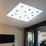 ETC Shop Deckenlampe mit bunten Glassteinen 1x LED 29x29x7,5 cm