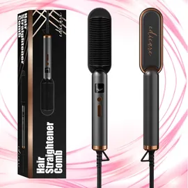 Edicare Edicare, Glättbürste, Glättungsbürste, Professional, 220-240V, 50W, 3 Intensitäten einstellbar bis 200o, PTC Heizung, für Lockiges Haar, Haarglätter, Haare