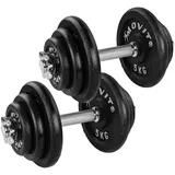 MOVIT Hantel-Set Kurzhanteln PRO 2er Set, Gusseisen Hanteln, (Set, mit Kurzhantelstangen), Stange 30mm, Griff gerändelt, Sternverschlüsse, Modellwahl 20kg - 60kg 2x 20kg Set