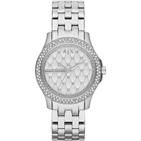 Armani Exchange Uhr für Damen , Dreizeigeruhrwerk, 36mm Silbernes Edelstahlgehäuse mit Edelstahlarmband, AX5215