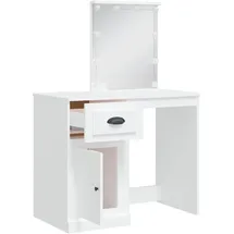vidaXL Schminktisch, mit LED-Leuchten Weiß 90x42x132,5 cm