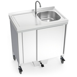 FRICOSMOS-Autonome Spüle mit Becken und linker Abtropffläche 800x500x850 mm