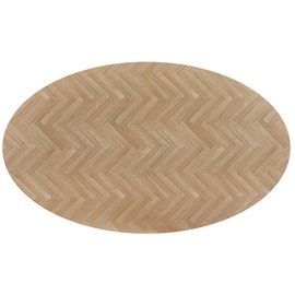 Home Deluxe Esstisch Oval AVENTIS inkl. Sternfuß - 200 x 120 cm Fishbone Oak |Küchentisch, Esszimmer, Esszimmertisch