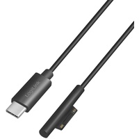 Logilink PA0224 - USB-CTM zu Microsoft Surface (Surface Book, Surface Laptop und Surface Pro Series) Ladekabel PD (PowerDelivery), Schwarz