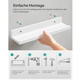 Songmics Wandregale-Set weiß 38,0 x 10,0 x 5,0 cm