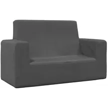 vidaXL Kindersofa 2-Sitzer Anthrazit Weich Plüsch vidaXL
