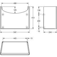 KWC AR Siphonabdeckung, ANIMA, Edelstahl, 542x410x244 mm, Aufputzmontage