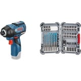 Bosch Professional Akku Drehschlagschrauber GDR 12V-110 (ohne Akkus und Ladegerät, im Karton) + 35tlg. MultiConstruction Bohrer- und Impact Control Schrauberbit-Set (Pick and Click, HEX-9, Zubehör)