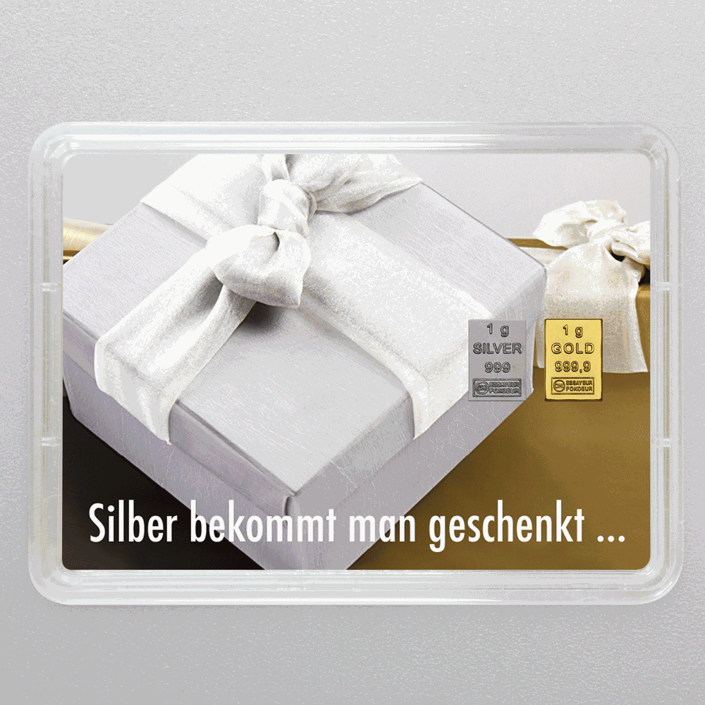 Goldbarren 1g Silber bekommt man gesch. (Flip)