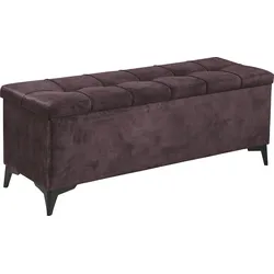 Truhenbank ED EXCITING DESIGN "Oregon", lila (aubergine), B:139cm H:58cm T:50cm, 100% Polyester, Sitzbänke, Breite 140cm, Bettbank mit Stauraum